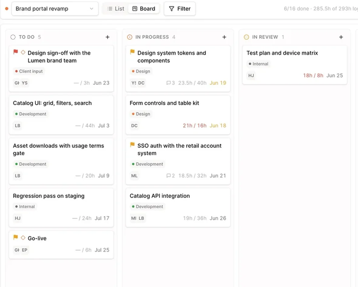 Esteem projects, tasks and timesheets